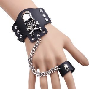 Skull Studded Black Bracelet and Ring UNISEX